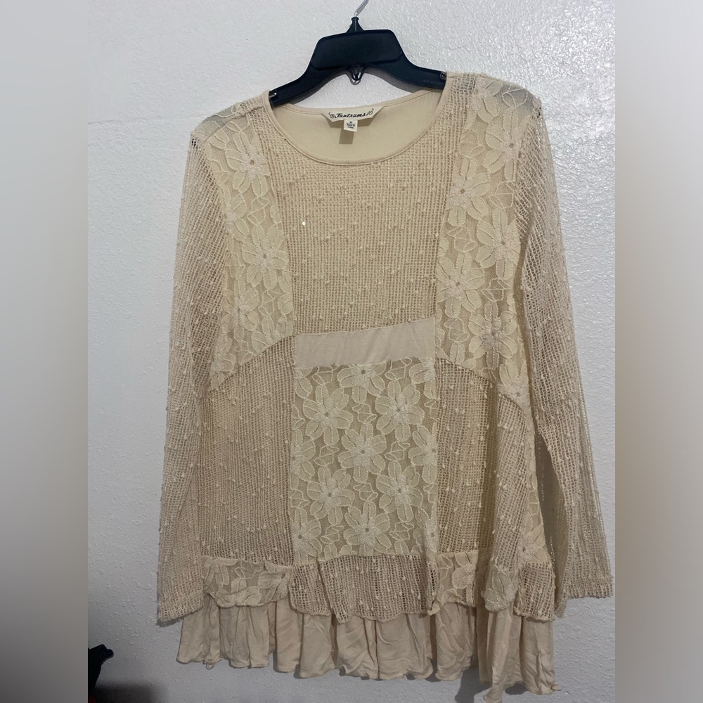 Tantrums brand Cream Floral Lace Blouse